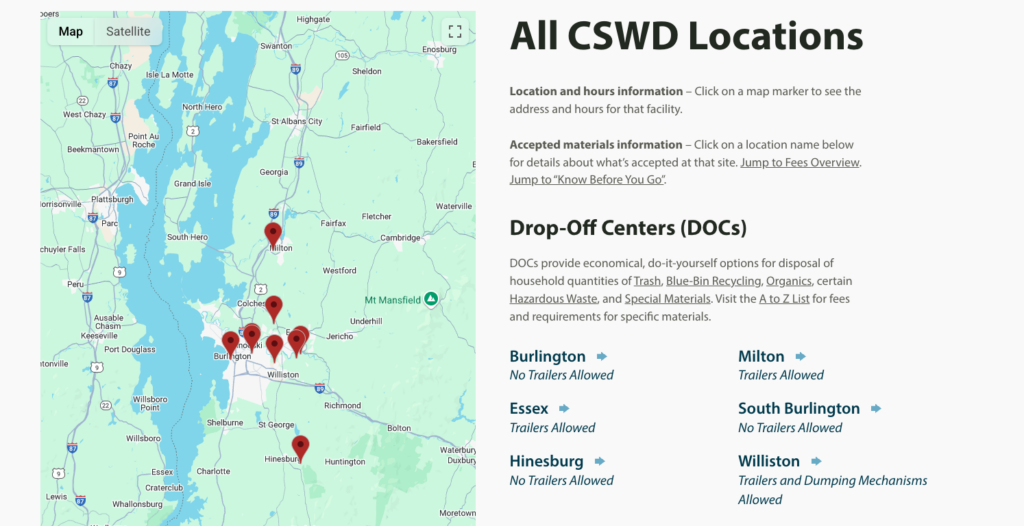 Screenshot of the new CSWD interactive location map